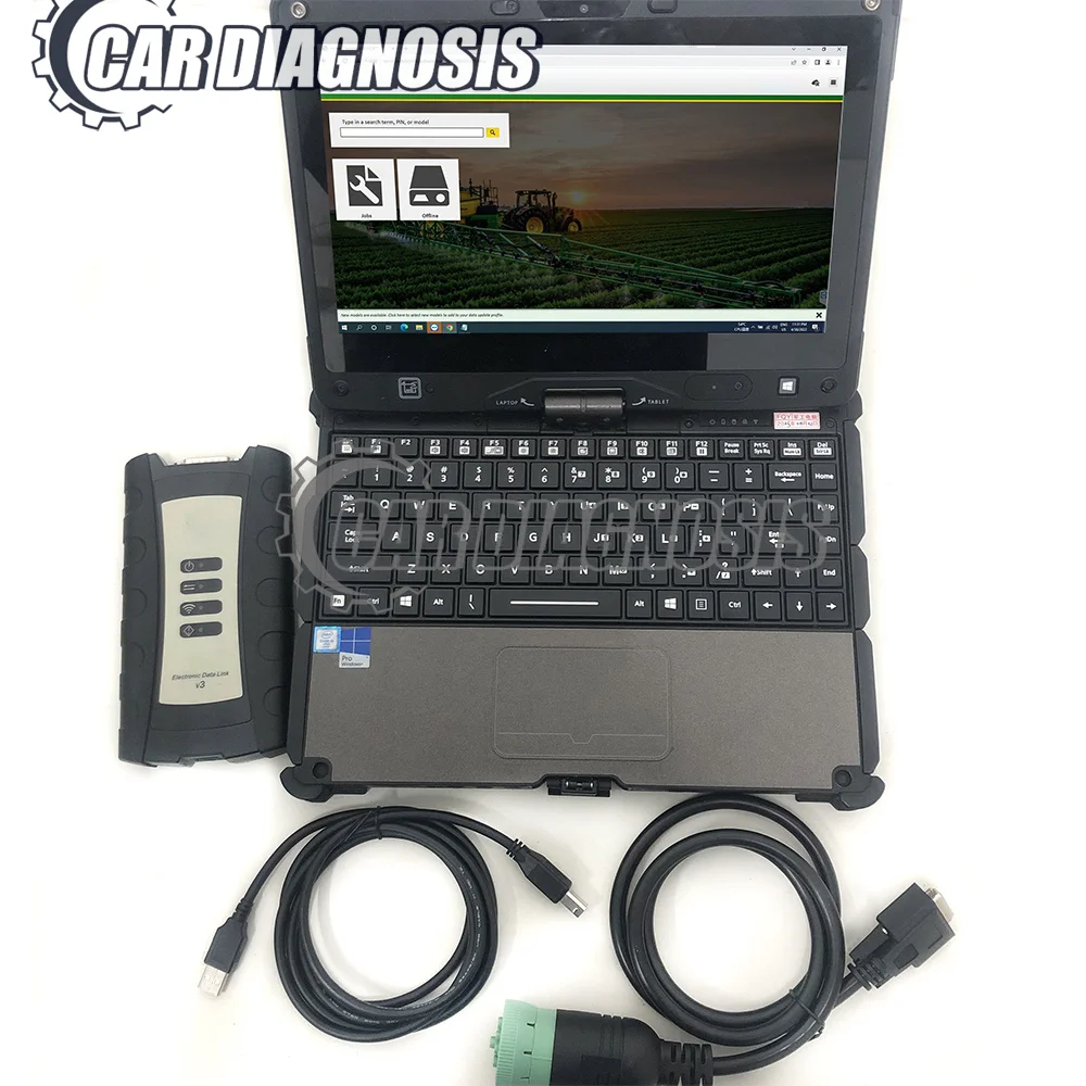 

for EDL V3 Agriculture Construction Electronic Data Link Diagnostic kit Service Advisor EDL V3 scanner tool+Getac V100 Laptop