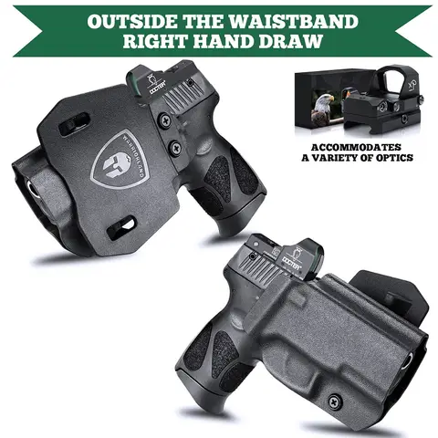 Fit Taurus G2C/G3C/PT111 G2/PT140 OWB Kydex Pistol Holsters Fast Draw Righ & Left hand Outside Waistband 1.75 Inch Paddle Holder