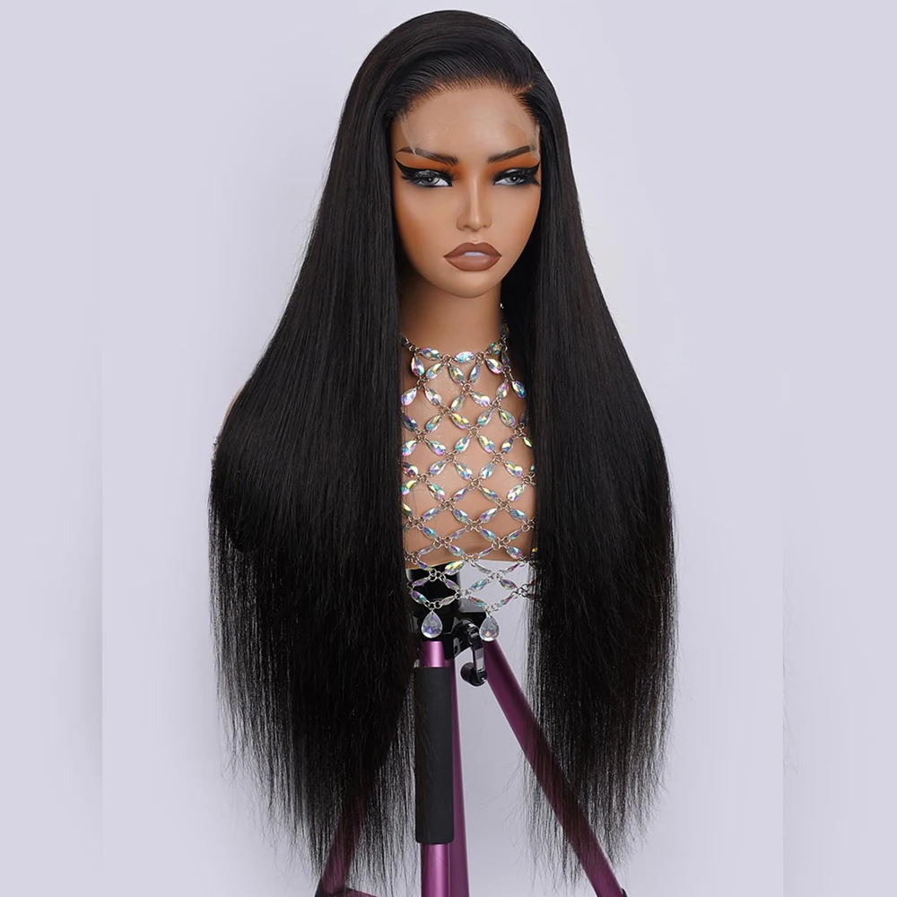 40 42 Inch Bone Straight Human Hair Wigs 13x4 13x6 HD Lace Frontal Wigs