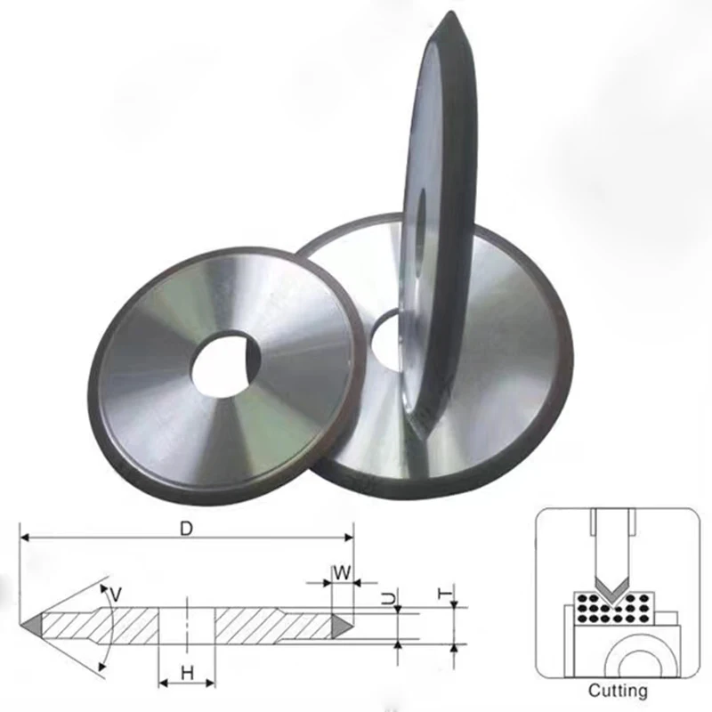 Diamond Grinding Wheel 14E1 Double Hypotenuse PSX Ceramic Graphite Tungsten Steel Alloy Forming Open V-groove Polishing Disc