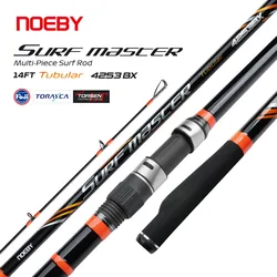 NOEBY Surf Casting Fishing Rod 4.25m Tubular Carbon 3 Section Fuji Guide DPS Reel Seat Sinker 100-250g Long Casting Shore Rod