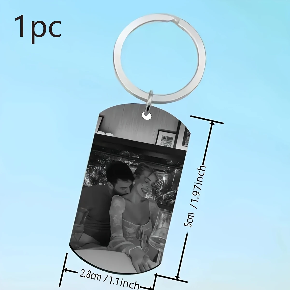 Custom Engraved Stainless Steel Dog Tag Keychain Photo Text Personalized Gift For Family Boyfriend Father's Day Souvenir