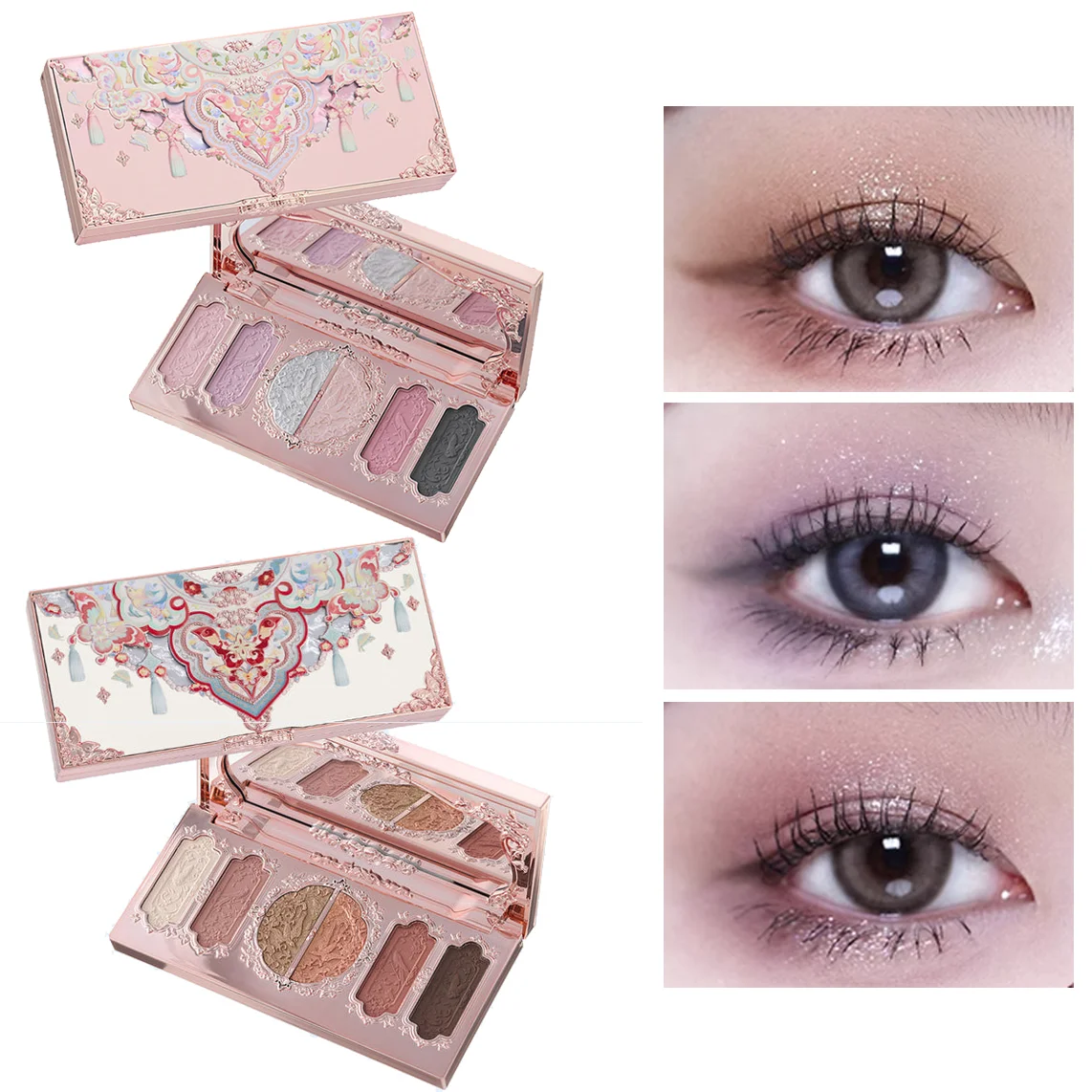 Flower Knows Butterfly Cloud Collar Embossed Six-Color Makeup Palette Waterproof Matte Shimmering Pigmented Eyeshadow