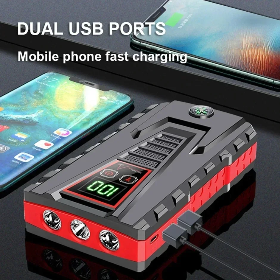 5000A Car Jump Starter Device 12v Portable Power Bank Automotive Battery Charger System Start Operating Auto Booster