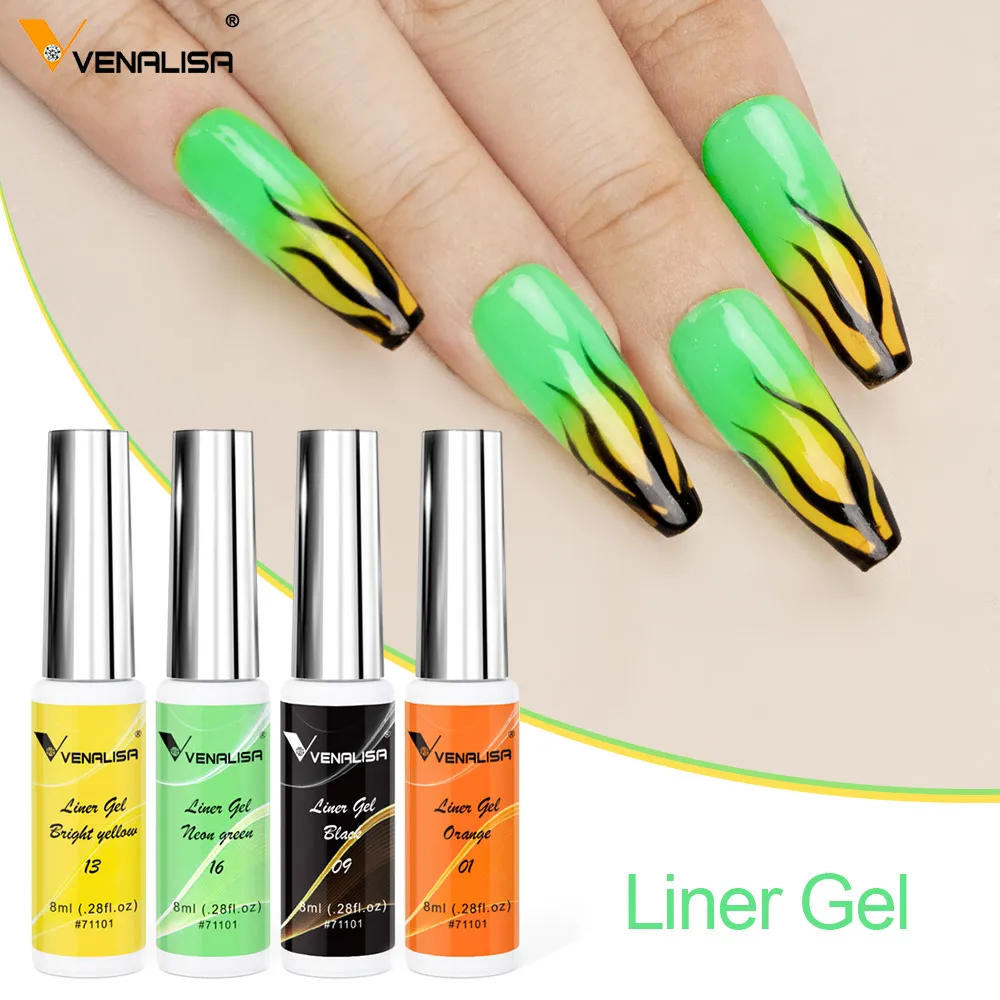 8 ml VENALISA Liner Gel White Line French Nail Gel Polish 21 Farben Soak Off UV/LED Painting Gel Schöner semi-permanenter Lack – Detail 9