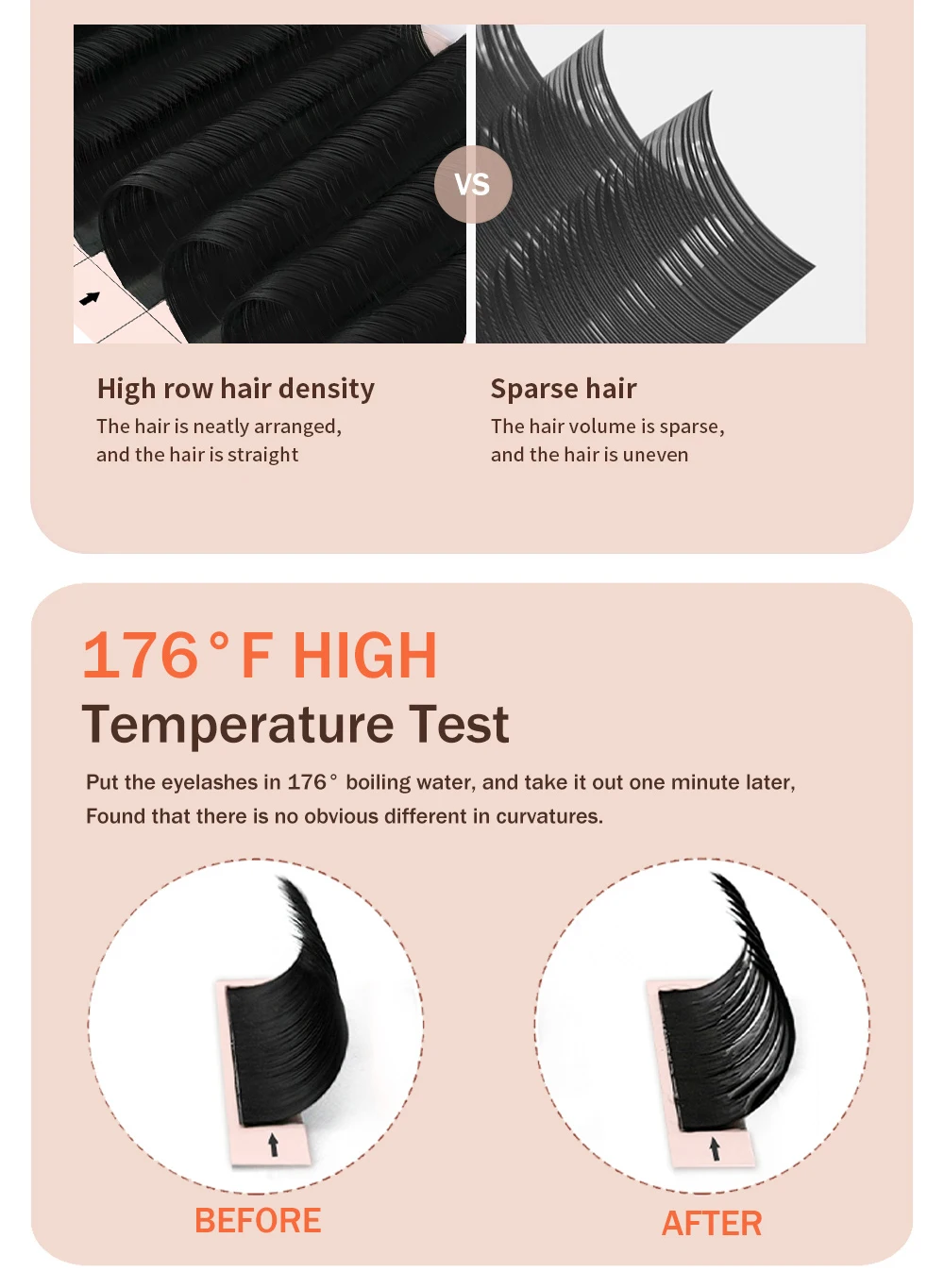 12 Reihen Einzelne Wimpernverlängerungen C/D/CC/DD Curl 8-20mm Volumen Matt Kaschmir Professionelle Wimpern für Schönheitssalons – Detail 4