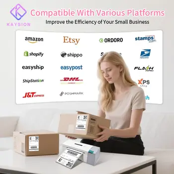 KAYSION Přenosná termální tiskárna štítků bez nutnosti inkoustu 4x6 pro malé firmy WiFi Bluetooth USB Vysokorychlostní expresní letecký doklad 10 nejlepší prodej 100mm termální tiskárna - №9