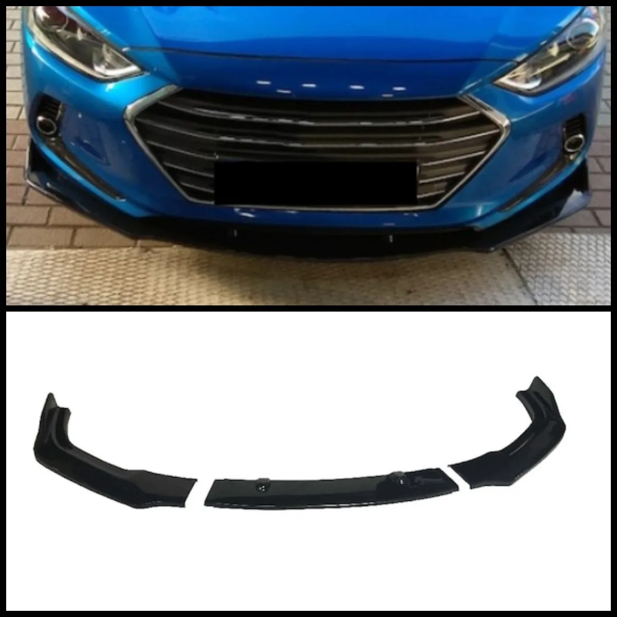 For Hyundai Elantra Front Bumper Lip Body Kit Spoiler Splitter Diffuser Lip 3pcs High Quality ABS Plastic Professional Universal