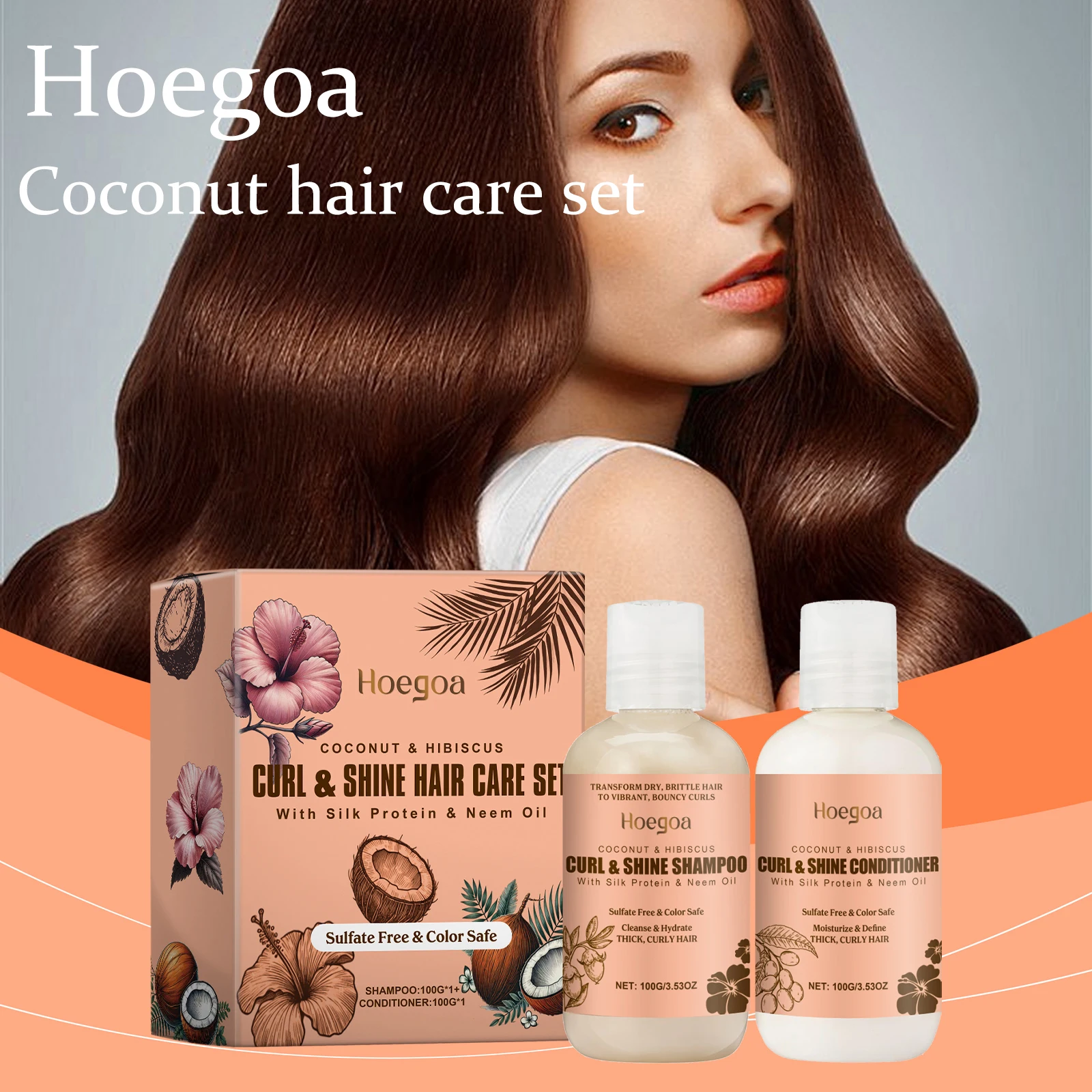 

Hoegoa Coconut Hair Care Set Cleaning Hair Dirts Deeply Moisturizing Enhance Hair Elasticity Reduce Roughness Hair Care Set
