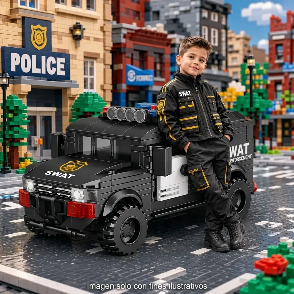 Ensemble de blocs de construction SWAT Police, fourgon tactique d'élite avec 251 pièces, voiture de construction éducative pour enfants, compatible avec les grandes marques - Livraison gratuite depuis l'Espagne