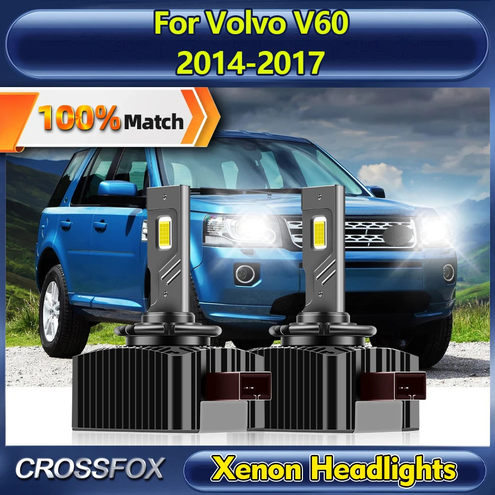 

12V HID Xenon Headlight Bulbs 30000LM LED Car Lights 6000K +300% Brightnesss Auto Headlamps For Volvo V60 2014 2015 2016 2017