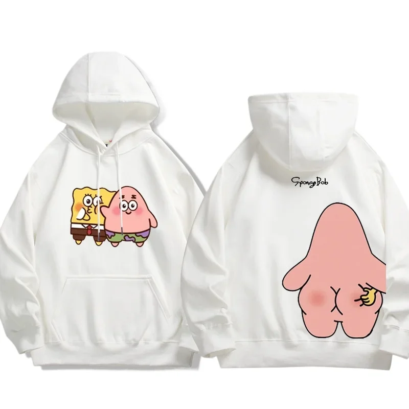 Women's Hoodie Spongebob And Patrick Star Anime Cotton Print Pullover Sweatshirt Female Harajuku Streetwear Spring Fall Clothing