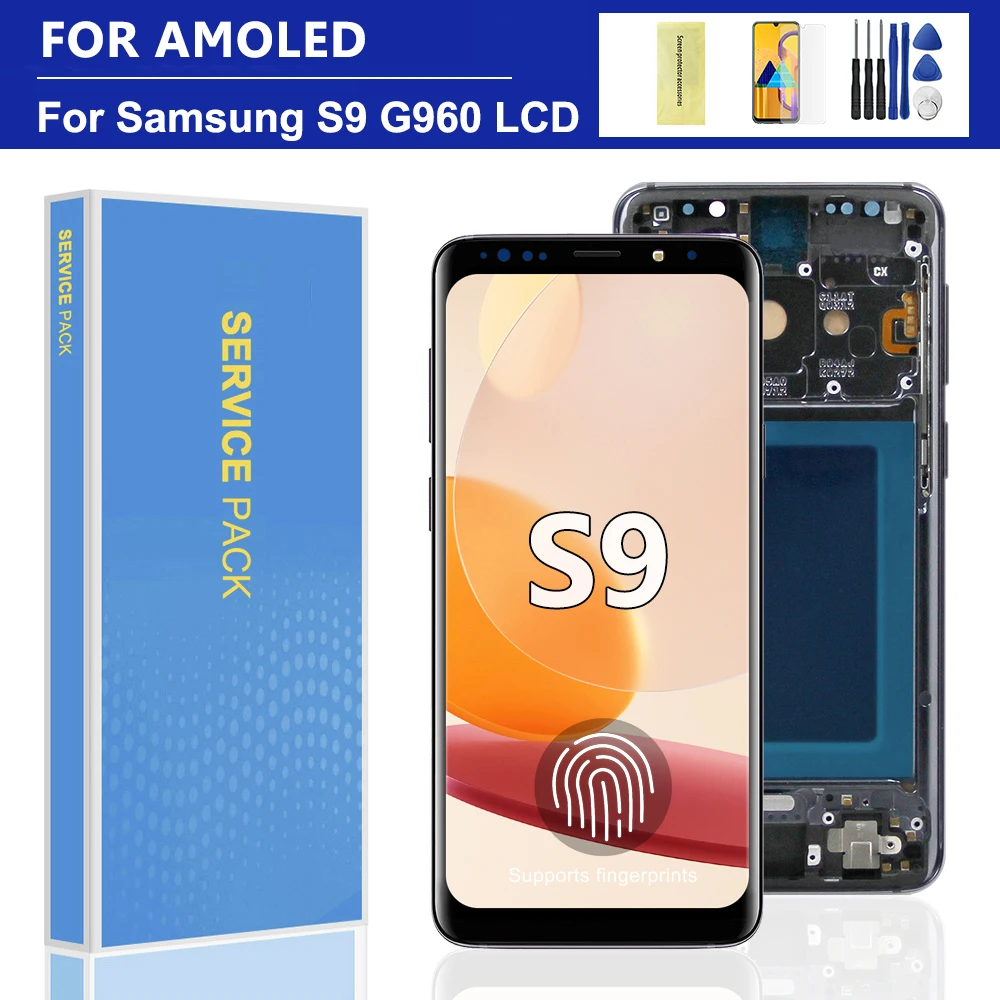 AMOLED For Samsung S9 LCD Display Digital Touch Screen Replacement For Samsung S9 G960 G960F G960F/DS Screen