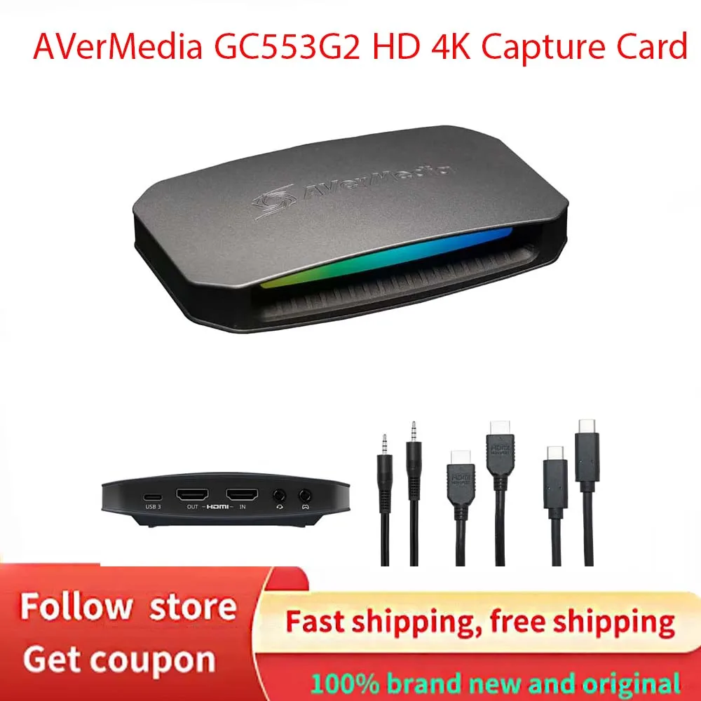 

AVerMedia GC553G2 HD 4K Capture Card USB Driver-Free Mobile Phone Camera Game Live Streaming Dedicated for Switch/PS5