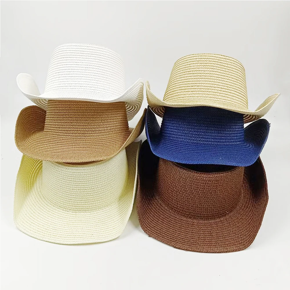 

Western cowboy hat straw hat knight sun hat men and women retro beach hat summer vacation travel fedora anti-ultraviolet cycling