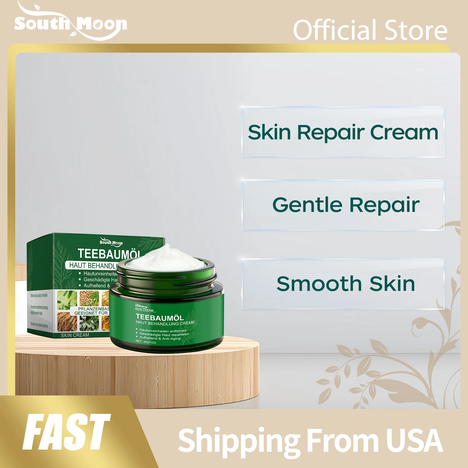 

South Moon Skin Repair Cream Reduce Blemishes Improve Skin Problem Relief Discomfort Enhance Body Barrier Nourish Skincare Cream
