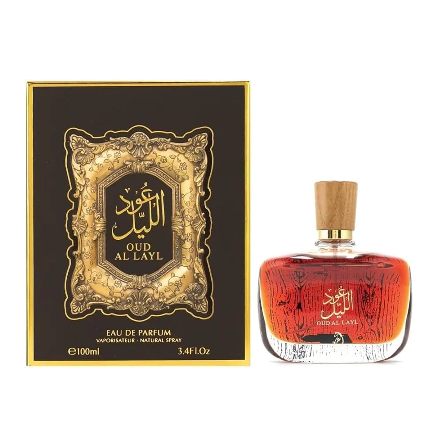 Arab Perfumes Oud Al Layl Eau De Parfum Spray for Unisex – Intense Oriental Woody & Desert Floral Musk Scent, Oud, Rose & Amber, Long-Lasting Arabian Fragrance, Perfect Gift, 3.4 Fl oz / 100 ml