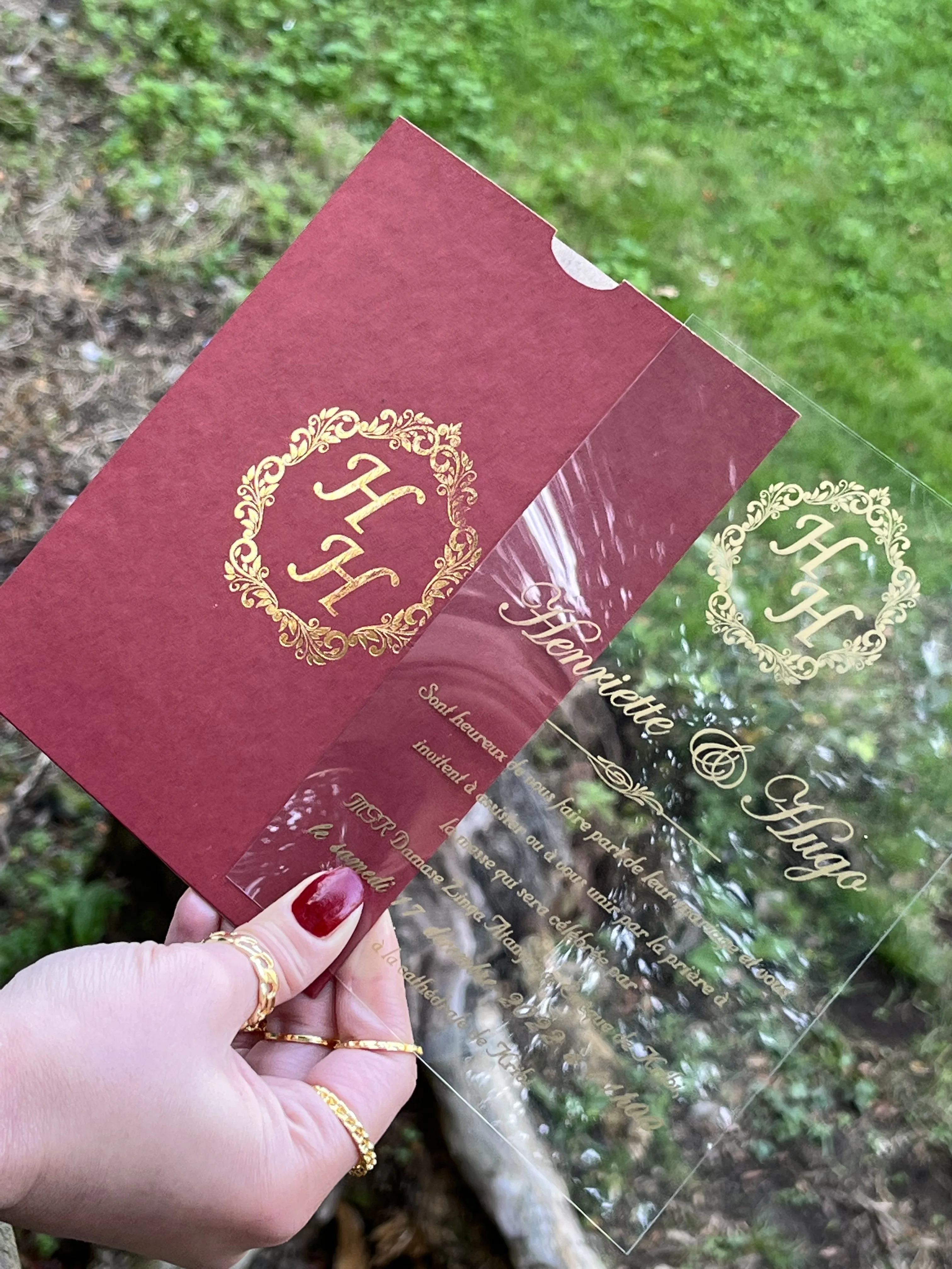 

100 pcs Burgundy Envelope, Acrylic Invitation, Quinceanera Invitation, Birthday invitation, Wedding Invitation, Unique Invites,