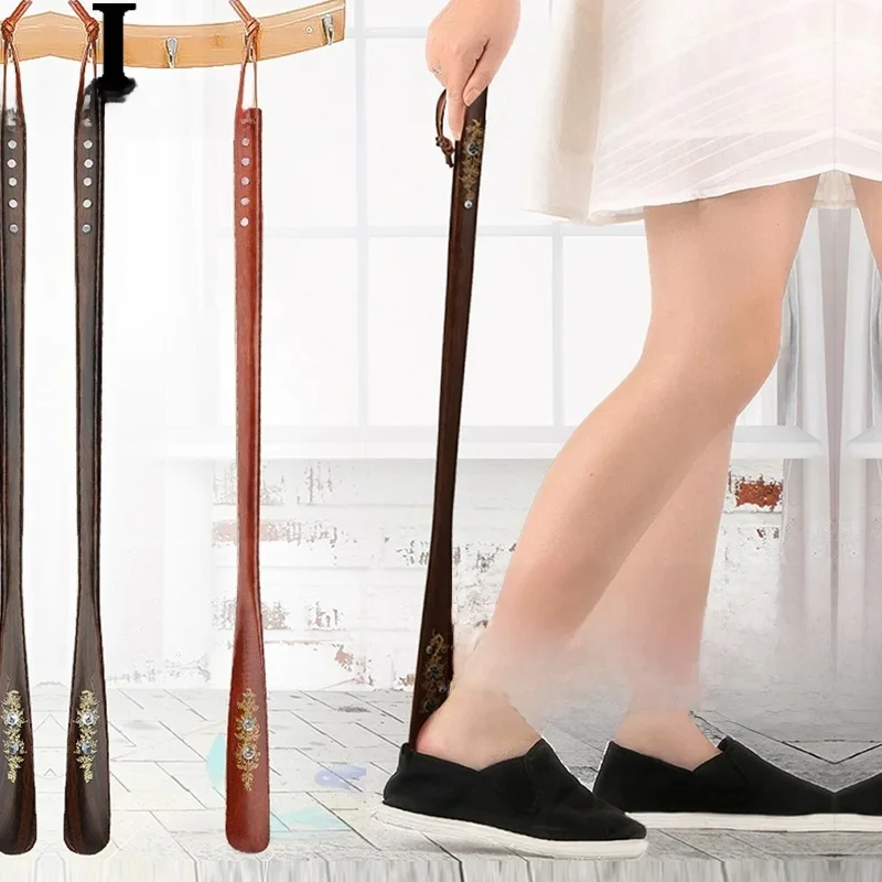 Nouveau 22/55/70cm corne à chaussures professionnelle en bois Flexible longue poignée chausse-pied utile lève-chaussures professionnel cuillère à chaussures outils pour la maison