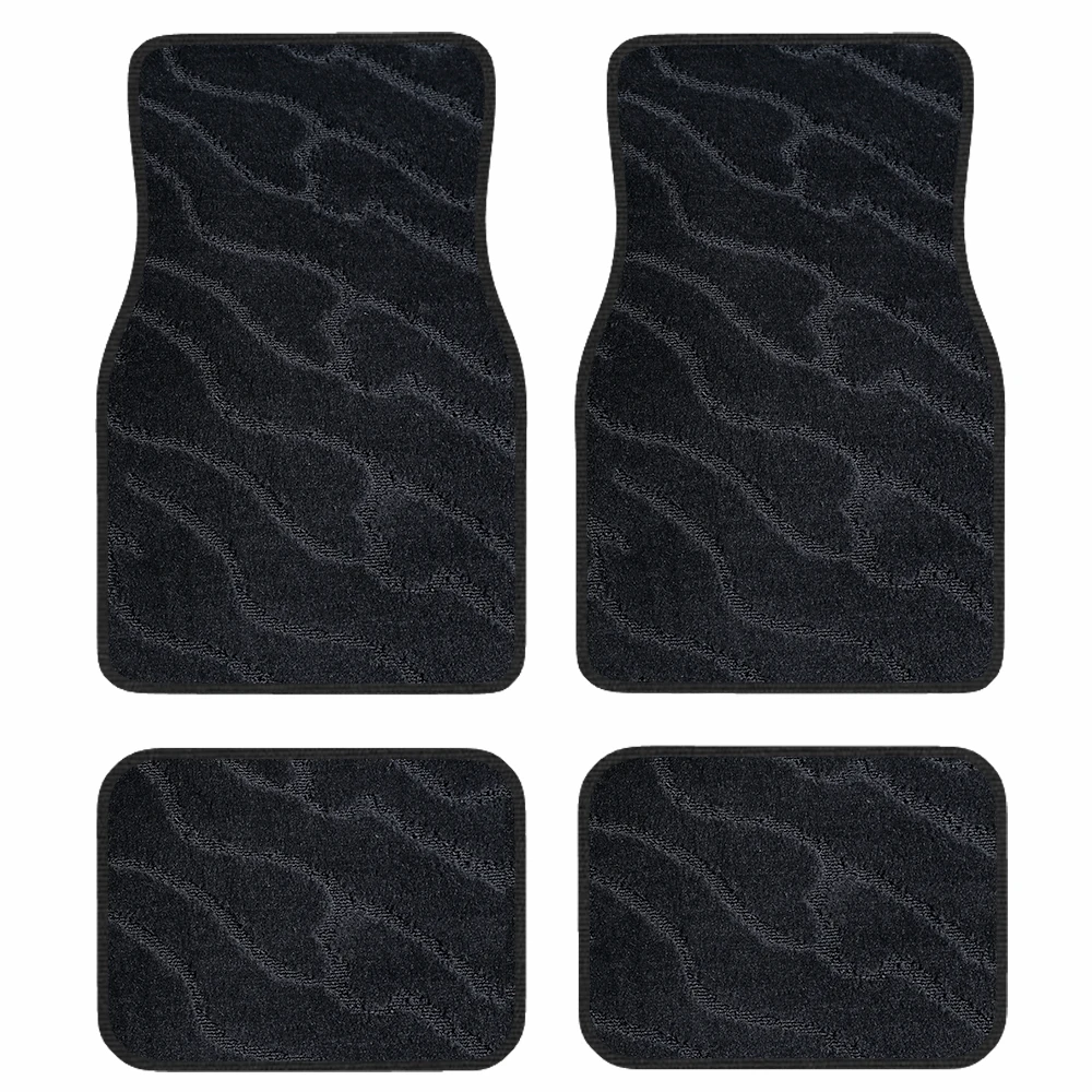 Universal Car Floor Mats Anti-slip Black Carpet Floor Mats for Cars Auto Accessories Front Rear  Carpet Mat  Sets of 4 Pieces