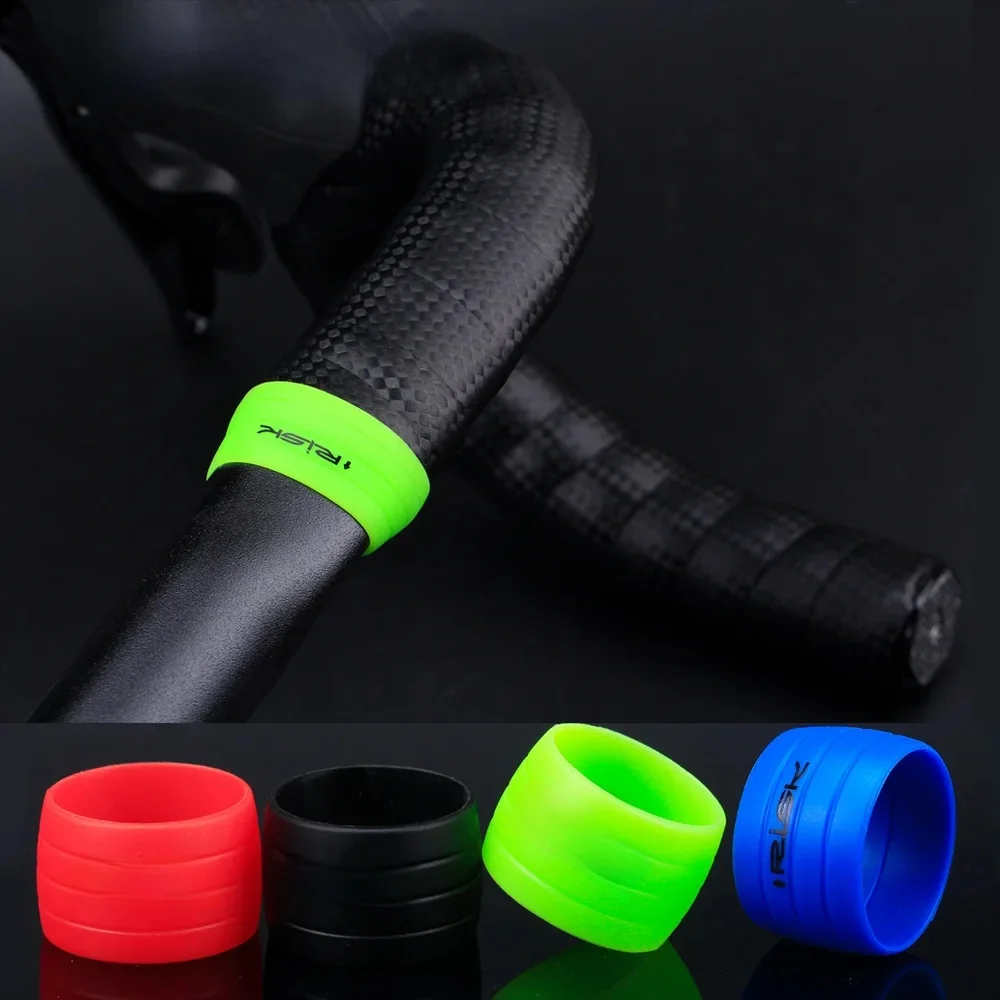 AliExpress 2pcs RISK Silicone Bicycle Handlebar Tape plug Fixed Ring Road Bike Shift Handle Protection Cover Non-Slip Cycling Accessories