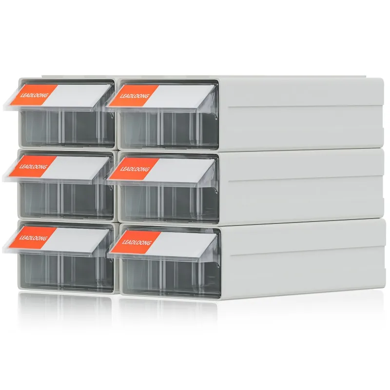 6 Packs 7x3.7x2 Inch Local Seller Plastic Desktop Storage Box Stackable Drawer Organizer Box Great For Storing Hardware