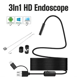 8mm Endoscope Camera 720P HD USB Endoscope With 8 LED 1/2/5/10M Flexible Cable Waterproof Inspection Borescope for Android PC