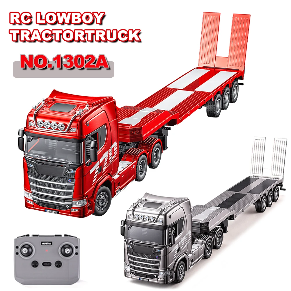 HUINA 1302A RC Tractor Truck 1/24 14CH 770S With Trailer Model RTR Light Sound Remote Control Truck Trailer Lorry Cars Toys