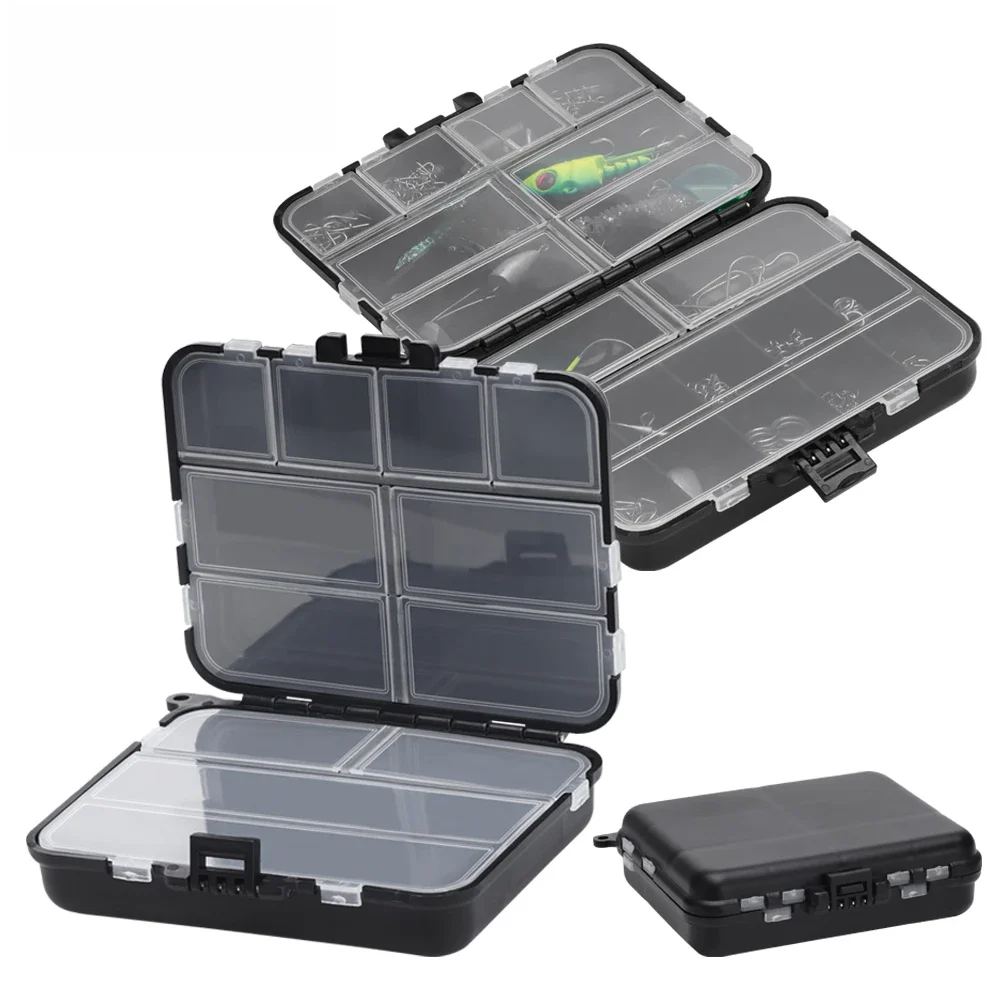 Boîtes de rangement d'appâts pour matériel de pêche, organisateur Portable de crochets de leurre Double face, Mini boîte de pêche pour leurres utilitaires