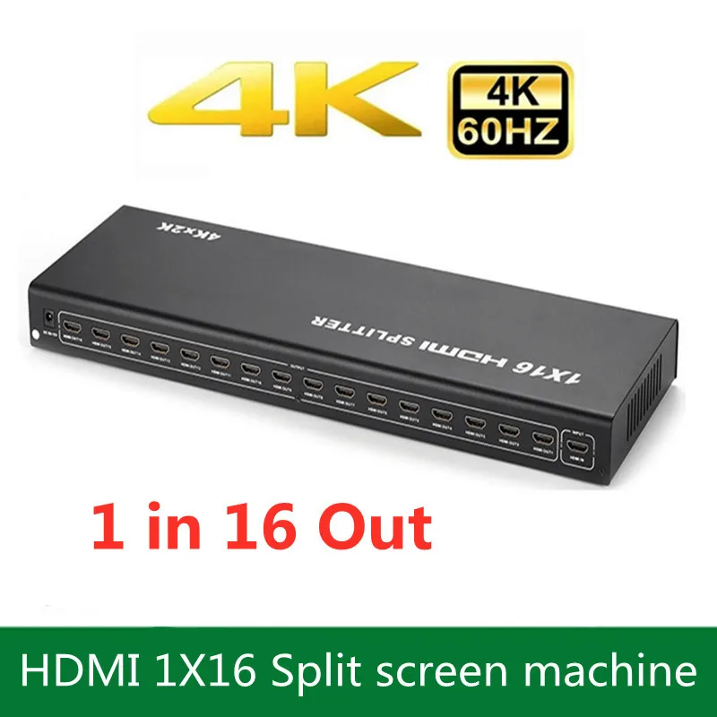 4K 1x16 HDMI Splitter 1 In 16 Out Video Distributor Multi-screen Display Screen Mirror Split for PS3 PS4 XBOX PC To Monitor TV