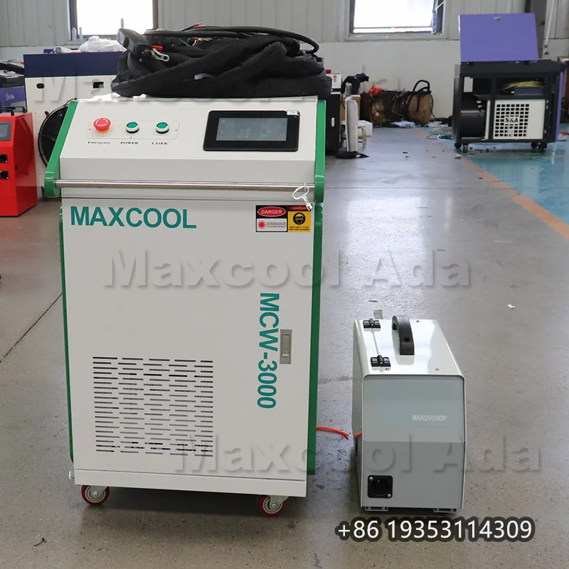 Máquina de solda a laser de fibra portátil 3000W e máquina de limpeza e corte a laser 3 em 1 motor fornecido 2000w