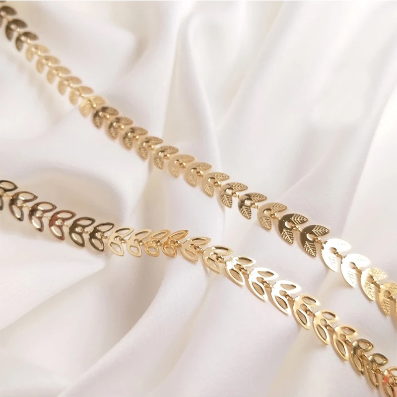 14K Gold Plated Arrow Aircraft Leaf Chain For Earring Neckalce Wholesale Bulk Chains Jewelry Making Supply