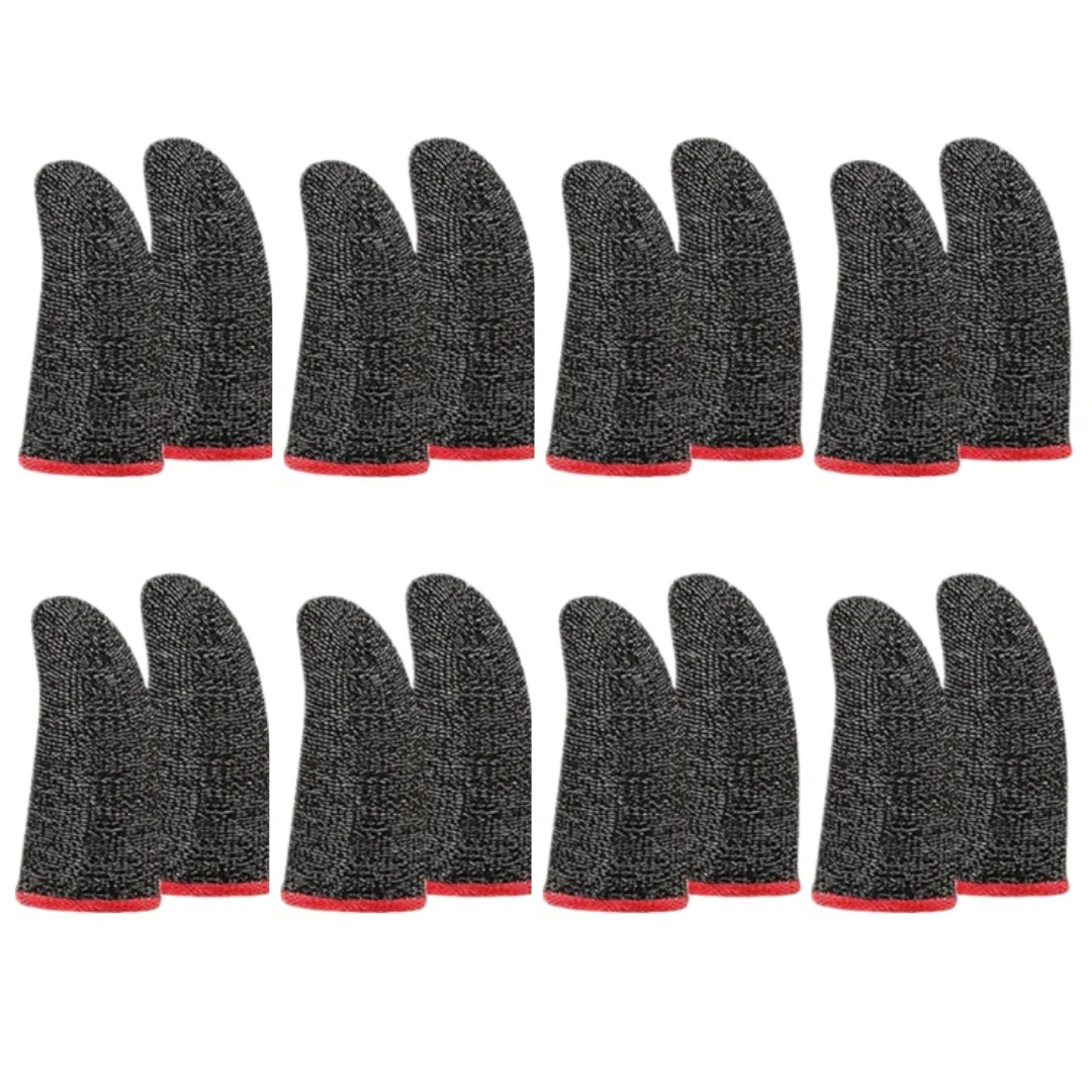 8 pares de protectores de dedos para teléfono móvil, fibra transpirable y resistente al sudor para juegos móviles con pantalla táctil.