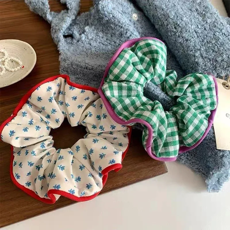 Nowe Scrunchies zwykły kolor niebieski kolor duży rozmiar opaska do włosów słodka elegancka elastyczna opaska do włosów damskie akcesoria do włosów — zdjęcie 2