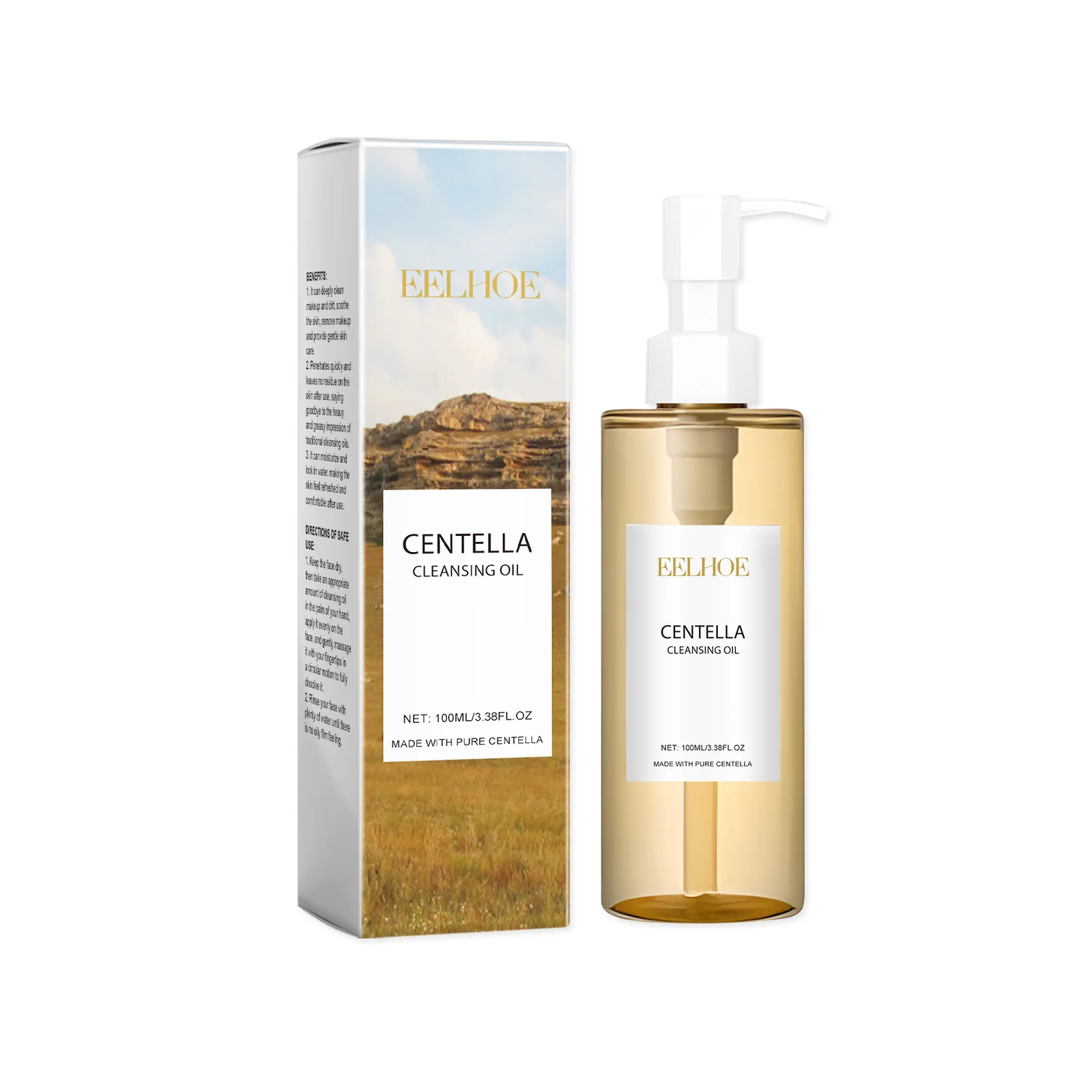 Eelhoe Centella – huile nettoyante légère, 100ml, élimination rapide et douce, barrière pour les yeux, les lèvres, verrouillage de l'humidité, soins de rinçage rapide Non sec
