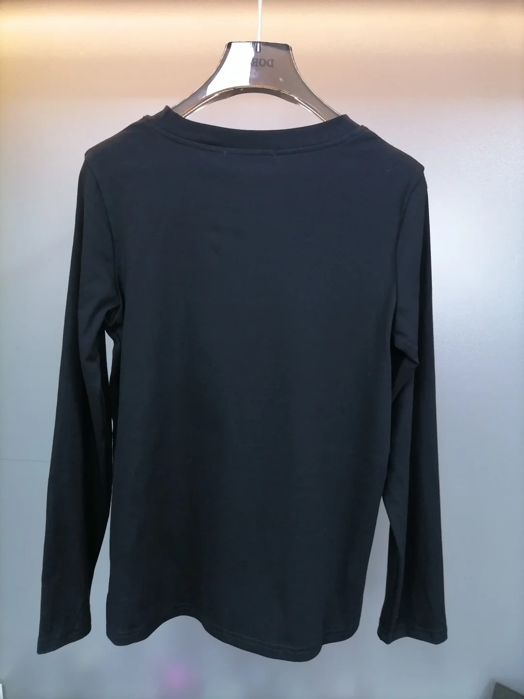 

25 autumn and winter new high-end quality pullover round neck long sleeved knitted solid color base top