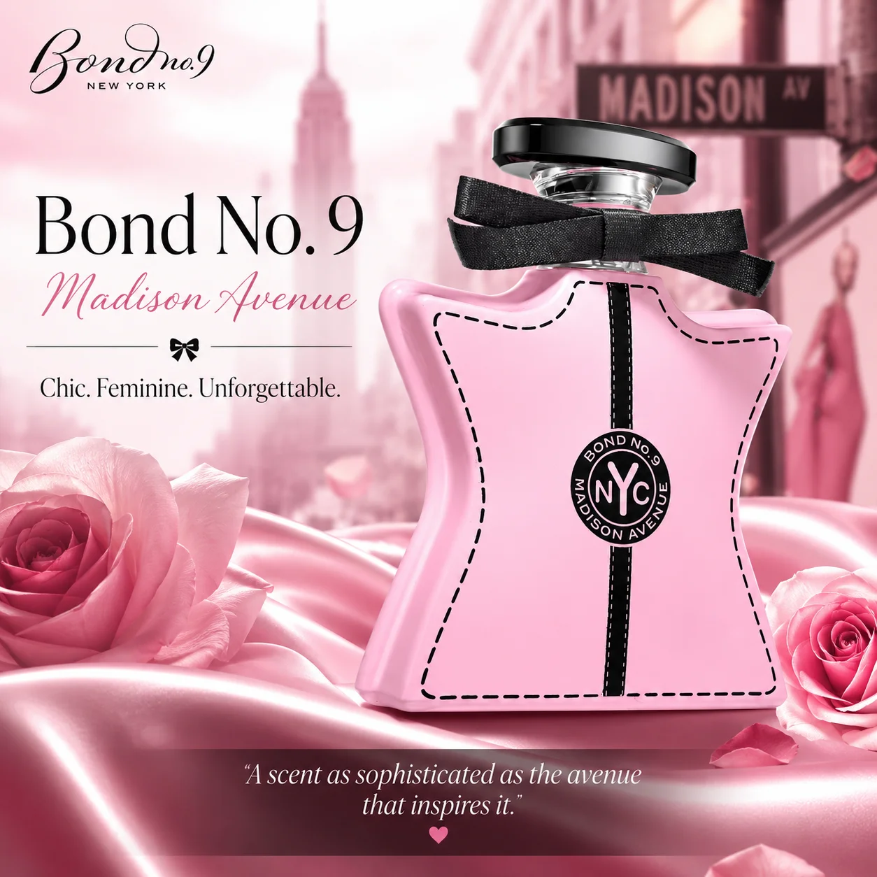 Bond No.9 Madison Avenue Eau De Parfum 100ml for Women Long Lasting Luxury Niche Perfume Spray Floral Fruity Lychee Rose Raspberry Vanilla Musk Fragrance Daily Wear Travel Gift view 7