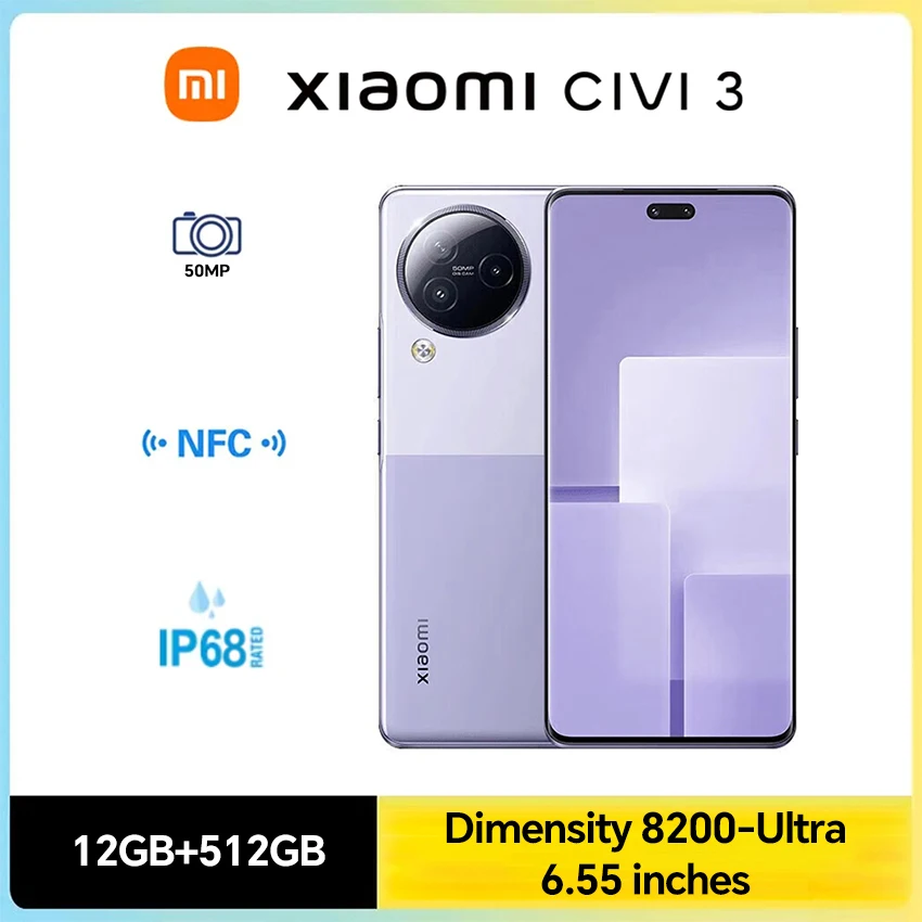 Xiaomi Civi 3 Dimensity 8200-Ultra 6.55-inch 4500mAh Battery Supports NFC Supports AMOLED Version Asian Version