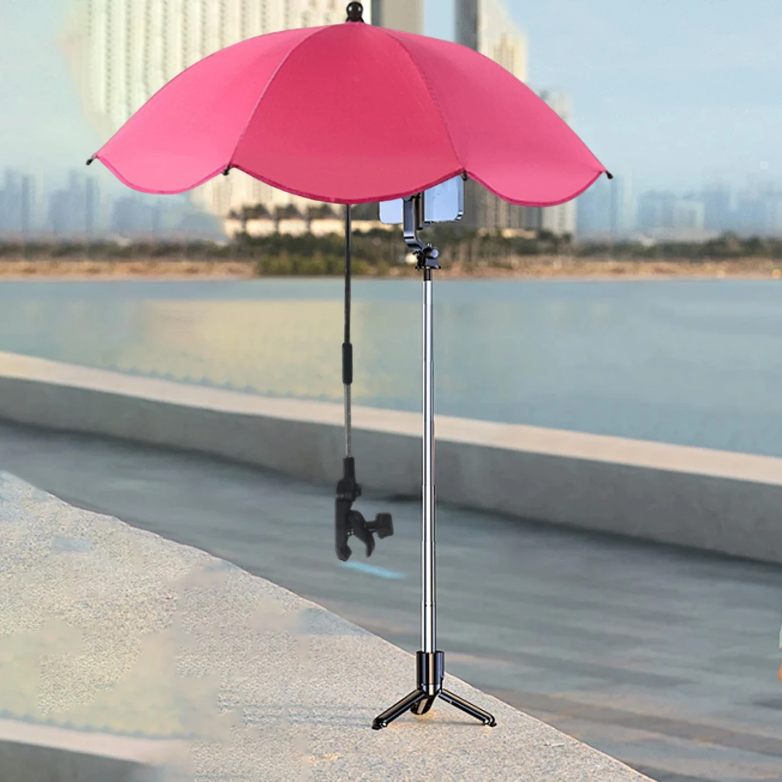 كليب على مظلة يدفع باليدين الم - مراجعة Outdoor Furniture Umbrella وسعره