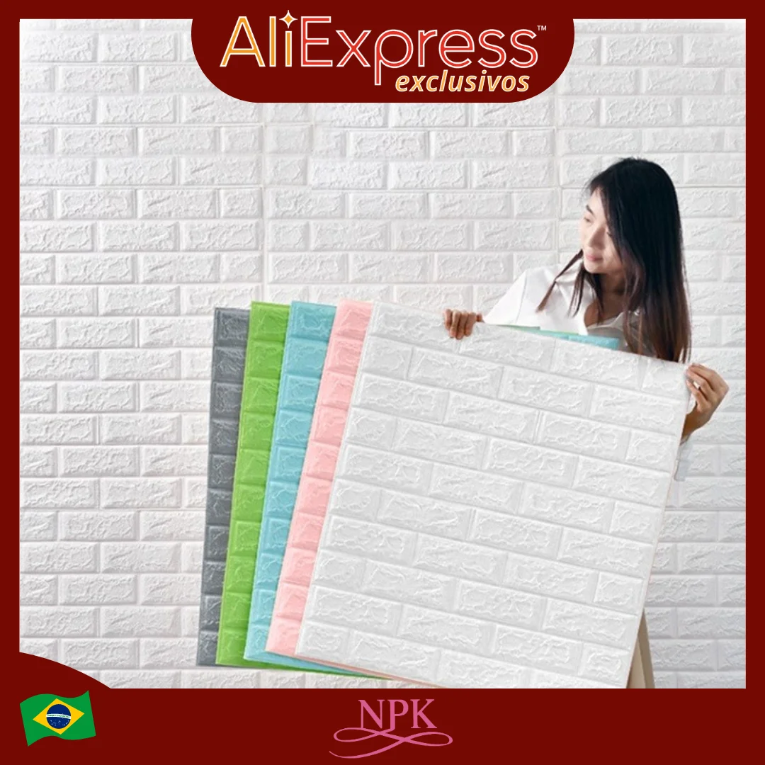 70x77 cm, Thickness 6mm, Brick Style, Material Impermeable Foam Self-Adhesive 3D Wall Paper Plate