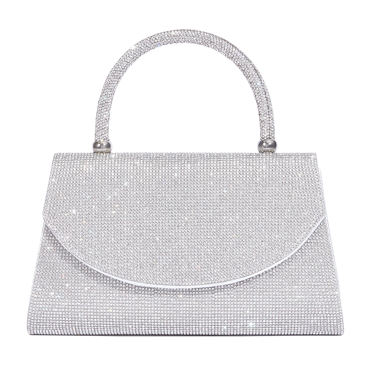 @Luxury Rhinestone Handbag Party Shiny Evening Bag Fashion Shoulder Bag Wedding Silver Bag Women\'s Purse