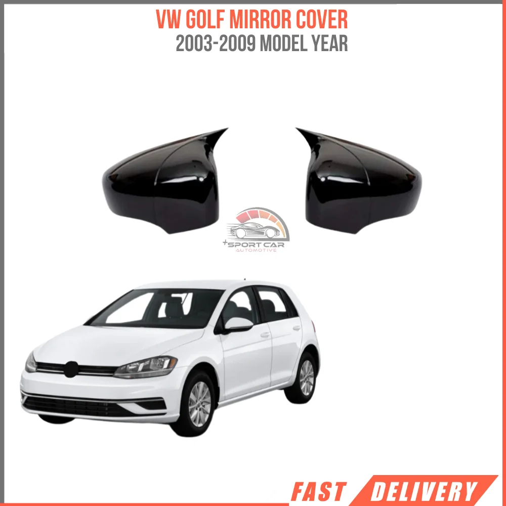 

Mirror cover VW Golf MK5 access glossy black piano black case car shields exterior parts, 2003 2009