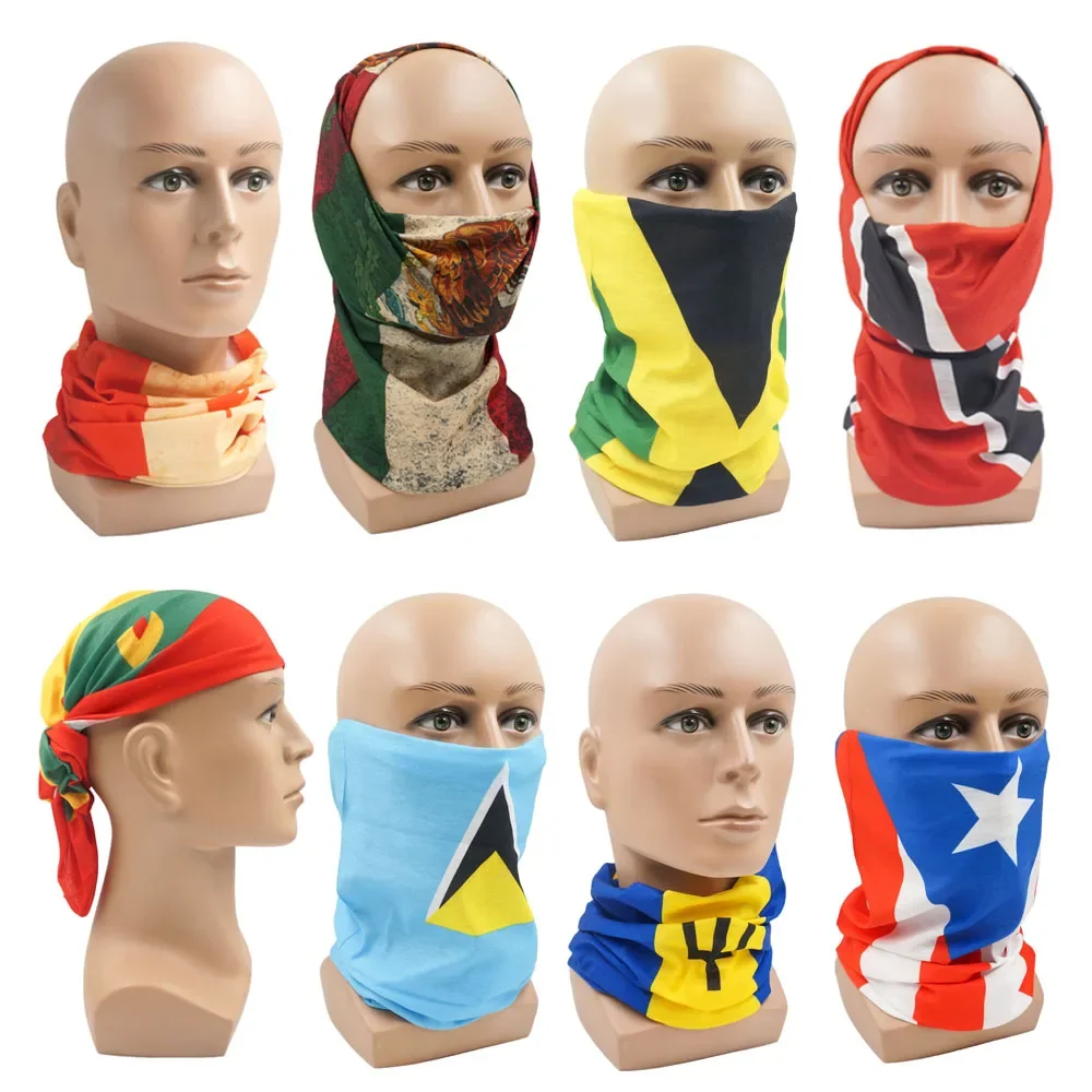 AliExpress Fandana Gear Canada/Mexico/Caribbean Countries Flags Bandana Neck Gaiter Seamless Outdoor Tube Face Scarf