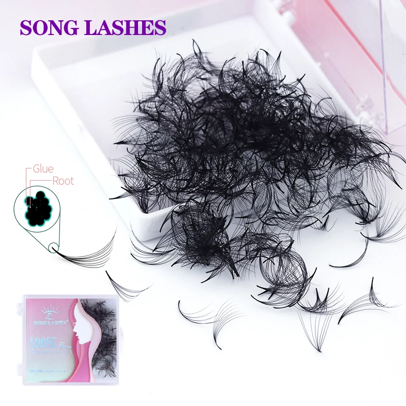 SONG LASHES Sharp Thin Pointy Base Premade Volume Fans Pure Dark Black Loose Lashes False Eyelash Extension Makeup Tools