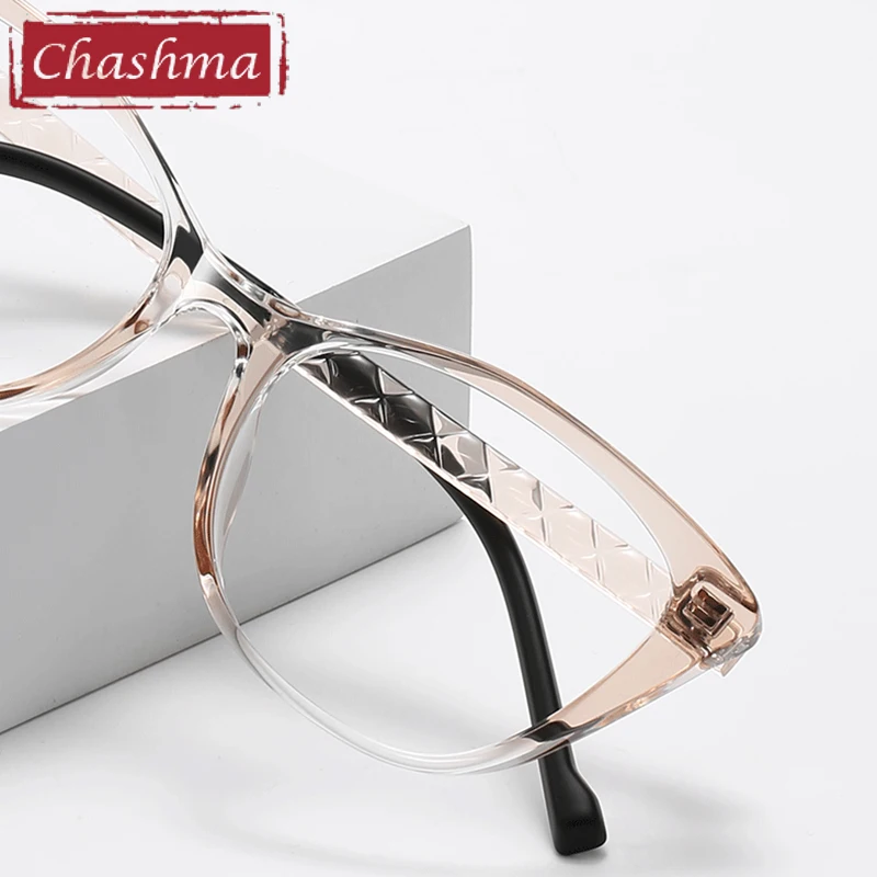 Chashma Women Cat Eye Fashion Prescription Ready Eyeglasses TR90 Eyewear Optical Glasses Frame Spring Hinge Optical Eyeglasses