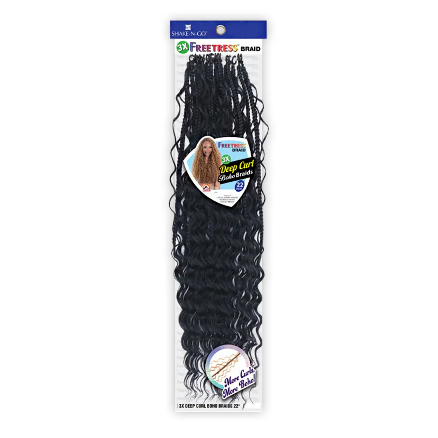 

Синтетические вязаные крючком косы FreeTress 3X глубокие косы в стиле бохо 22 дюйма