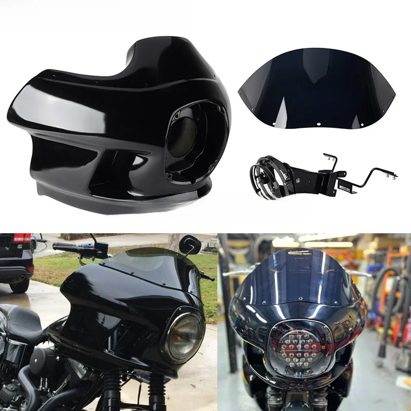 Reflektor owiewka przednia szyba z uchwytem do Harley Street Bob FXBB Low Rider FXLR FXLRST FXLRS Softail Standard FXST 18-23 — zdjęcie 2