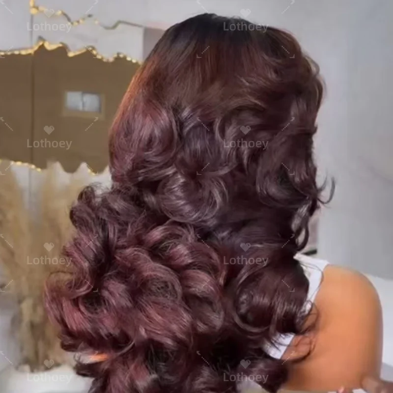 Long Body Wavy Glueless Silk Top Closure Human Hair Wigs 1BT99J Balayaga Brazilian 13x6/360 Lace Front Wigs