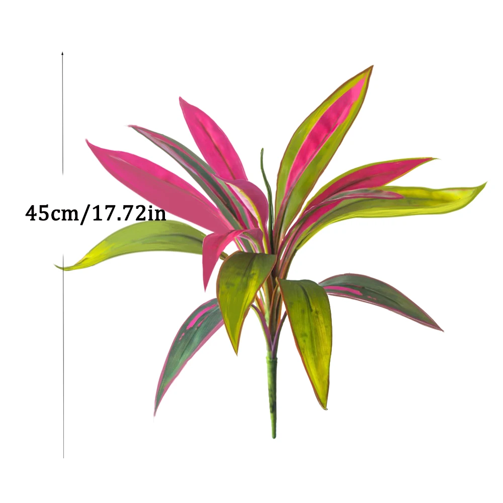 45 cm, 17 Blätter, künstliche Dracaena-Pflanzen, künstliche Palme, tropische Kunstpflanze, Cycas-Baumzweig für Haus- und Gartendekoration – Detail 4
