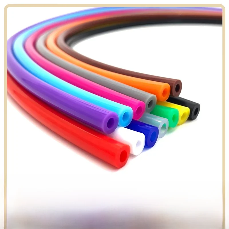 Tube en Silicone Flexible en caoutchouc, 1 mètre ID2 3 4 5 6 7 8 9 10 12mm, tuyau de boisson gazeuse de qualité alimentaire, connecteur d'eau, plomberie colorée